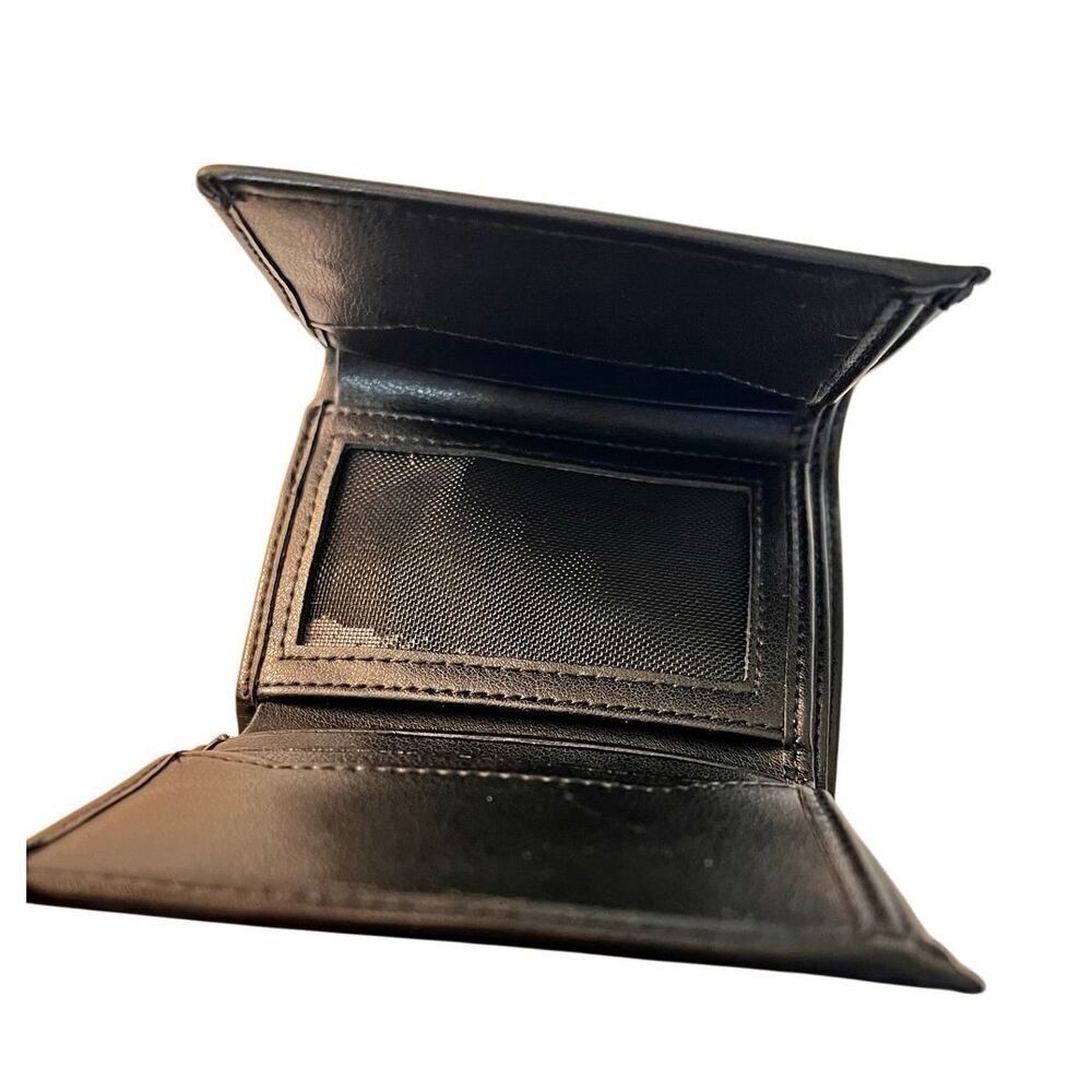 US Marine Corps Logo Genuine RFID Protection Leather TRIFOLD Wallet in Black - Picture 3 of 4